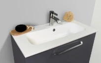 Detremmerie No Limit 40 lavabo 13 605 x 405 mm - 1 cuvette - blanc - marbre artificiel - avec trou de robinet - avec trop-plein