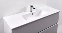 Detremmerie No Limit 40 lavabo 13 905 x 405 mm - 1 cuvette - blanc - marbre artificiel - sans trou de robinet - avec trop-plein