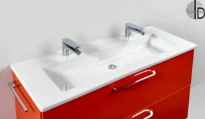 Detremmerie No Limit 45 lavabo 20 1210 x 450 mm - 1 cuvette - blanc - céramique - 2 trous de robinet - sans trop-plein