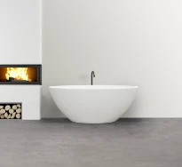 Detremmerie Kiwi baignoire autoportante marbre artificiel 1560 x 835 x 585 mm - blanc - sans trop-plein