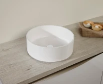 Detremmerie No Limit 40 lavabo à poser rond 370 mm - blanc - top solid - sans trou de robinet - sans trop-plein