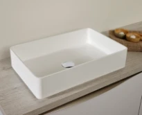 Detremmerie No Limit 40 lavabo à poser rectangulaire 580 x 370 mm - blanc - top solid - sans trou de robinet - sans trop-plein