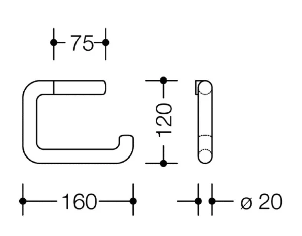 Hewi 805 porte-rouleau inox brossé pour papier ou serviette