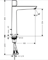 Hansgrohe Talis Select E mitigeur lavabo Comfortz240 chromé Select bouton poussoir,avec vidage