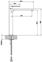 Gessi Manzoni mitigeur lavabo rehaussé sans vidage aut. noir mat