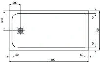 Ideal Standard Ultra Flat S receveur de douche composite minéral 1400 x 700 x 30 mm - pure white - couvercle en acier inoxydable