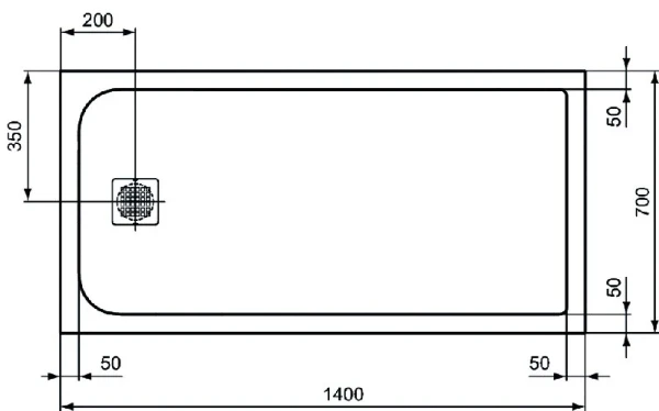 Ideal Standard Ultra Flat S receveur de douche composite minéral 1400 x 700 x 30 mm - pure white - couvercle en acier inoxydable