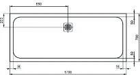 Ideal Standard Ultra Flat S receveur de douche composite minéral 1700 x 700 x 30 mm - pure white - couvercle en acier inoxydable