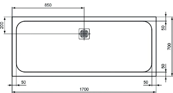 Ideal Standard Ultra Flat S receveur de douche composite minéral 1700 x 700 x 30 mm - pure white - couvercle en acier inoxydable