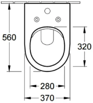 Villeroy & Boch Subway 2.0 toilette suspendue DirectFlush sans rebord - blanc Ceramic Plus - B370xD560 mm