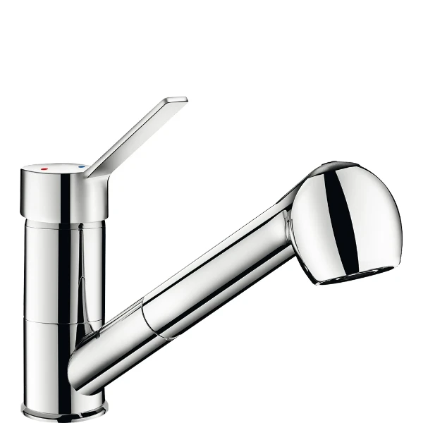 MELANGEUR DE LAVABO MONO-COMMANDE DELABIE chromé brise jet-pluie bec orientable+douchette extract.+manette pleine