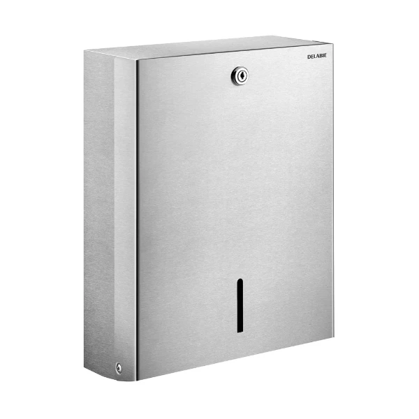PAPIER VERDELER mat gepolijst 275 - 360 o 120 ! inox 304 met slot & standard sleutel delabie