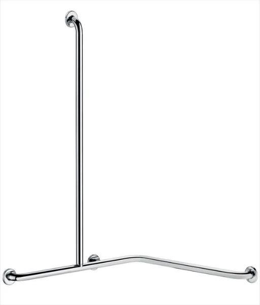 POIGNEE D'APPUI COIN 75 - 75 o 115 ! 3,2 inox . modele gauche (barre verticale à gauche)