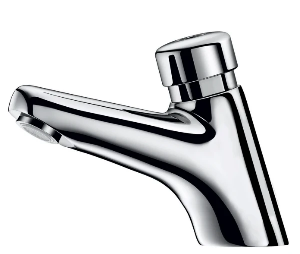 ZELFSLUITEND WASTAFELKRAAN DELABIE TEMPOSTOP 1/2 M chroom zelfsluitend -regelbaar -z/moer -sprong 116 mm