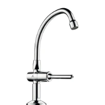 ROBINET TEMPORISE DELABIE TEMPOSTOP 1/2 M X 150 MM chromé pilier à col de cygne