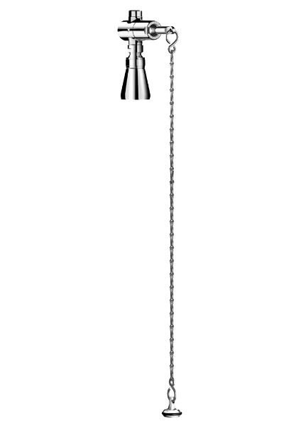 DOUCHE KRAAN DELABIE TEMPOSTOP met ketting chroom zelfsluitend - m/regelbare douchekop - 8l/min
