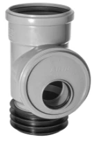 Airfit t-stuk (PP) FFM, lippendichting DN 110x50 grijs