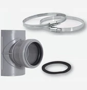 28755SA Airfit PP zadelstuk met slangklem 75 x 50 mm - grijs