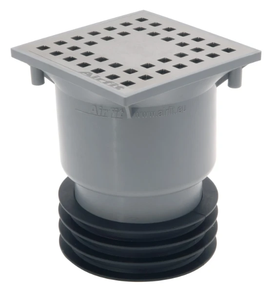 Airfit klokput, vergrendelbaar rooster DN110 grijs
