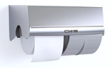PORTE PAPIER WC CWS PARADISE rvs sans cendrier pour 2 rouleaux, avec serrure