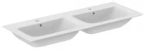 Ideal Standard Connect Air Vanity double lavabo 1240 x 460 mm - blanc - 2 trous de robinet - avec trop-plein