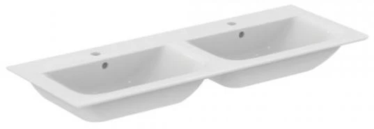 Ideal Standard Connect Air Vanity double lavabo 1240 x 460 mm - blanc - 2 trous de robinet - avec trop-plein