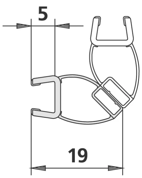 KERMI 1235 1x joint magnïtique Longueur 2000 mm