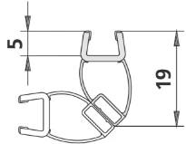KERMI 1236 1x joint magnïtique Longueur 2000 mm