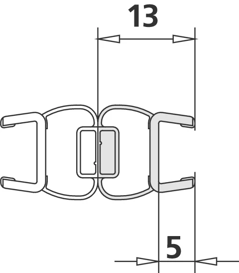 Kermi 1 magneetprofiel voor vast segment 8 mm Lengte past tot standaard hoogte 2000 mm
