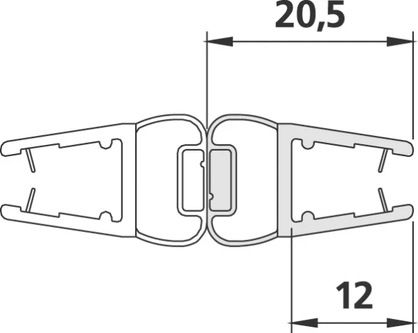 Kermi 1 magneetprofiel 180° Lengte past tot standaard hoogte 2000 mm