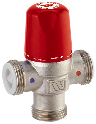 WATTS Mitigeur thermostatique MMV-C - 30/50°C - 1" M ROUGE nickelé