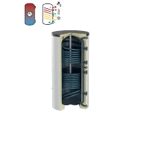 Flamco FlexTherm Duo Solar 400 zonneboiler 400 l - sans résistance - email - vertical - model à poser au sol - blanc - ERP label sanitaire: C