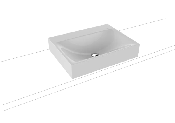 Kaldewei Silenio lavabo à poser 600 x 460 x 120 mm - manhattan - avec trou de robinet - avec trop-plein - effet perlé