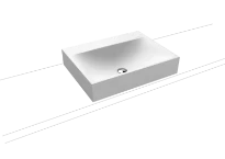 Kaldewei Silenio lavabo à poser 600 x 460 x 120 mm - blanc alpine mat - sans trou de robinet - avec trop-plein - effet perlé