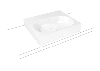 Kaldewei Centro lavabo à poser 600 x 500 x 120 mm - blanc alpine - avec trou de robinet - sans trop-plein - effet perlé