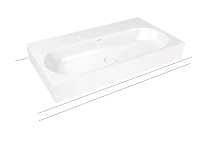 Kaldewei Centro lavabo à poser 900 x 500 x 120 mm - blanc alpine - avec trou de robinet - sans trop-plein - effet perlé