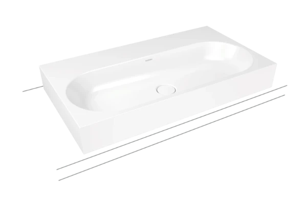 Kaldewei Centro lavabo à poser 900 x 500 x 120 mm - blanc alpine - avec trou de robinet - sans trop-plein - effet perlé