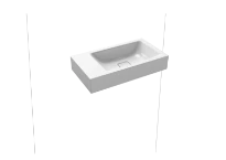 Kaldewei Cono lave-mains mural 550 x 300 x 100 mm - blanc alpine - avec trou de robinet gauche - sans trop-plein - effet perlé