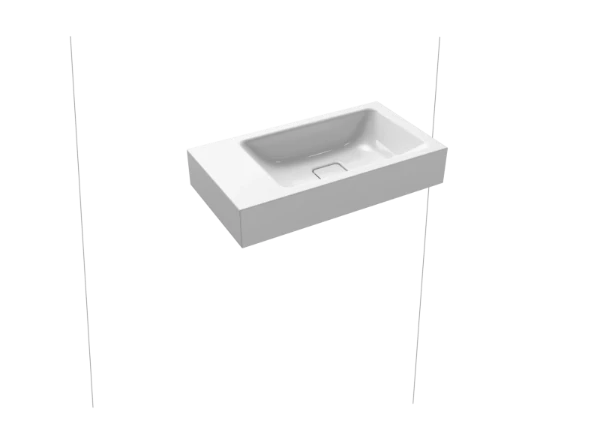 Kaldewei Cono lave-mains mural 550 x 300 x 100 mm - blanc alpine - avec trou de robinet gauche - sans trop-plein - effet perlé