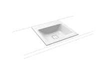 Kaldewei Cono lavabo encastré 500 x 500 x 14 mm - blanc alpine - avec trou de robinet - sans trop-plein - effet perlé