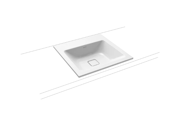 Kaldewei Cono lavabo encastré 500 x 500 x 14 mm - blanc alpine - avec trou de robinet - sans trop-plein - effet perlé