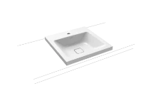 Kaldewei Cono lavabo à poser 500 x 500 x 40 mm - blanc alpine - avec trou de robinet - sans trop-plein - effet perlé