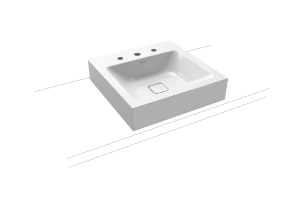 Kaldewei Cono lavabo à poser 500 x 500 x 120 mm - blanc alpine - avec trou de robinet - sans trop-plein - effet perlé