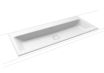 Kaldewei Cono lavabo encastré 1200 x 500 x 14 mm - blanc alpine - avec trou de robinet - sans trop-plein - effet perlé