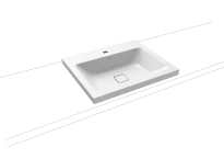 Kaldewei Cono lavabo à poser 600 x 500 x 40 mm - blanc alpine - avec trou de robinet - sans trop-plein - effet perlé