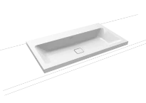 Kaldewei Cono lavabo à poser 900 x 500 x 40 mm - blanc alpine - avec trou de robinet - sans trop-plein - effet perlé