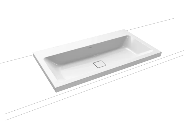 Kaldewei Cono lavabo à poser 900 x 500 x 40 mm - blanc alpine - avec trou de robinet - sans trop-plein - effet perlé