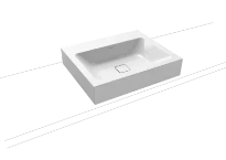 Kaldewei Cono lavabo à poser 600 x 500 x 120 mm - blanc alpine - avec trou de robinet - sans trop-plein - effet perlé