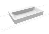 Kaldewei Cono lavabo à poser 900 x 500 x 120 mm - blanc alpine - avec trou de robinet - sans trop-plein - effet perlé