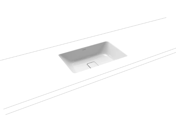 Kaldewei Cono lavabo sous plan 569 x 382 mm - blanc alpine - sans trou de robinet - sans trop-plein - effet perlé